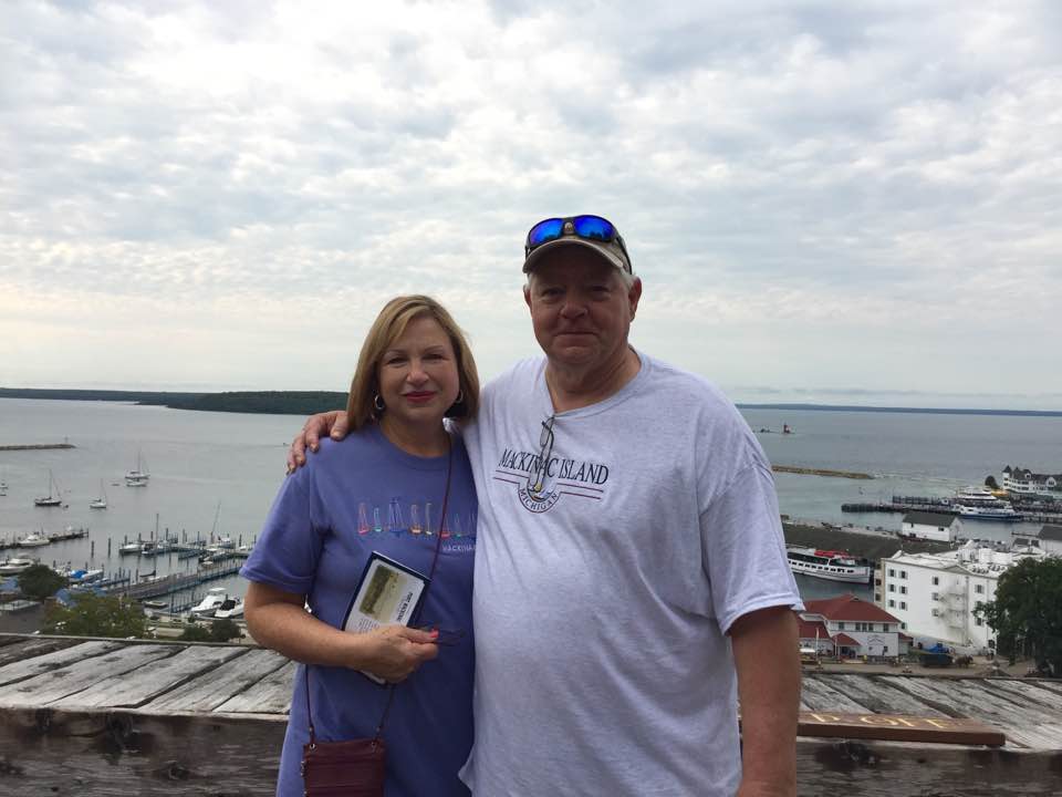 "Today Ted, Glen and I visited Fort Mackinac that overlooks beautiful Marquette Park where I let Tessa play."